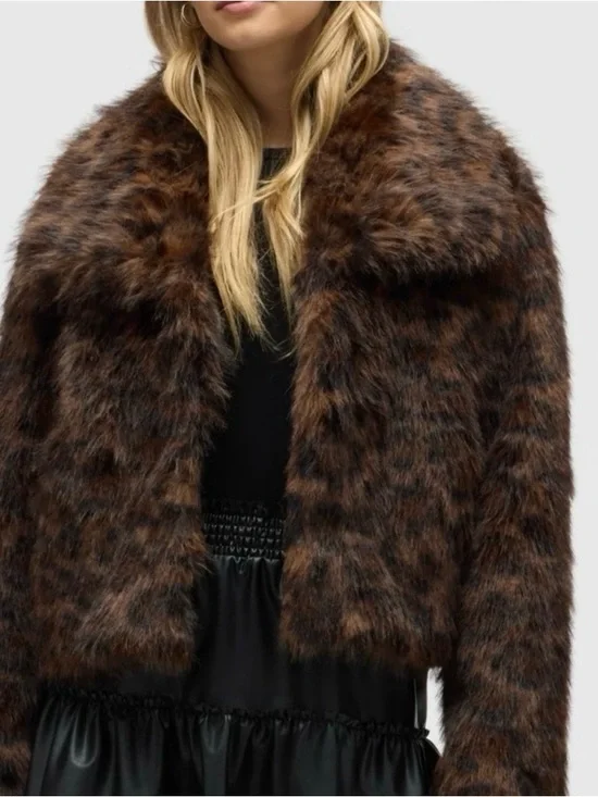 Anthropologie NVLT Faux Fur Crop Jacket - Picture 9 of 9